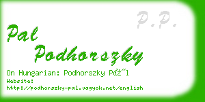 pal podhorszky business card